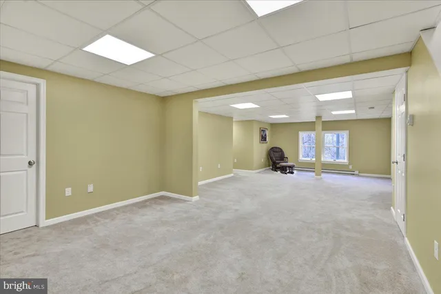 a view of a room with a window