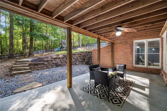 a view of a city from a terrace