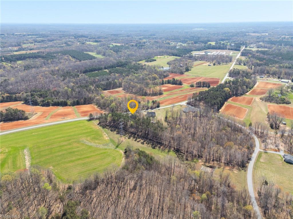 626 Bethany Road Reidsville, NC 27320 - Photo 37 of 42 Aerial location view of 626 Bethany Road, Reidsville, NC 27320, Rockingham County. Gold location pin marks property on aerial photo. Surrounding farmland, open fields, and Bethany Road visible. Bethany Community.