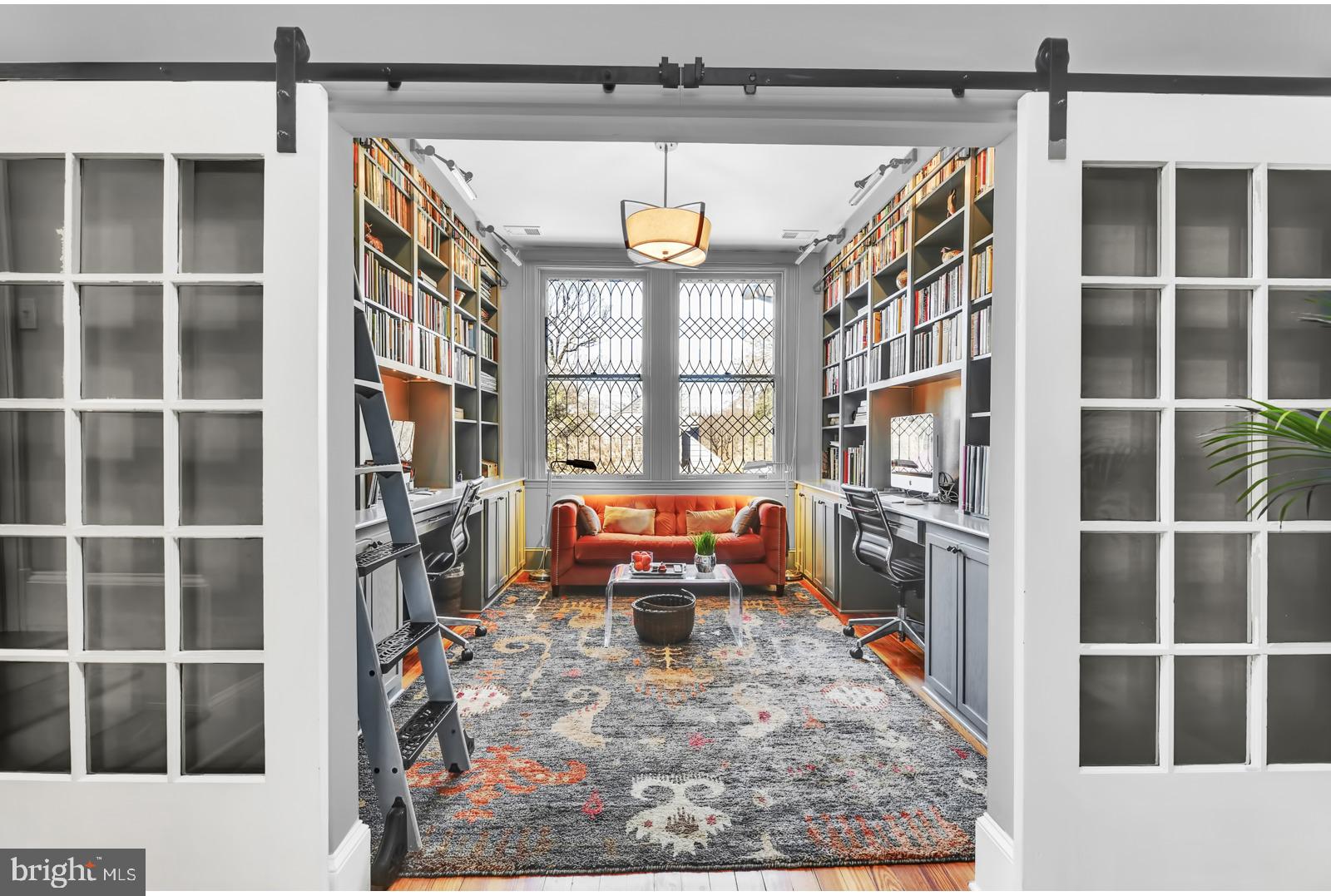 4906 Roland Avenue Baltimore, MD 21210 - Photo 35 of 52 2ND FLOOR LIBRARY WITH BUILT IN DESKS & BOOKCASES
