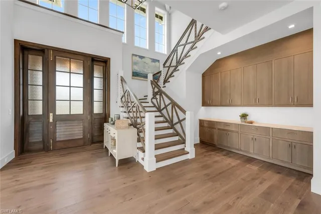 a view of an entryway with staircase