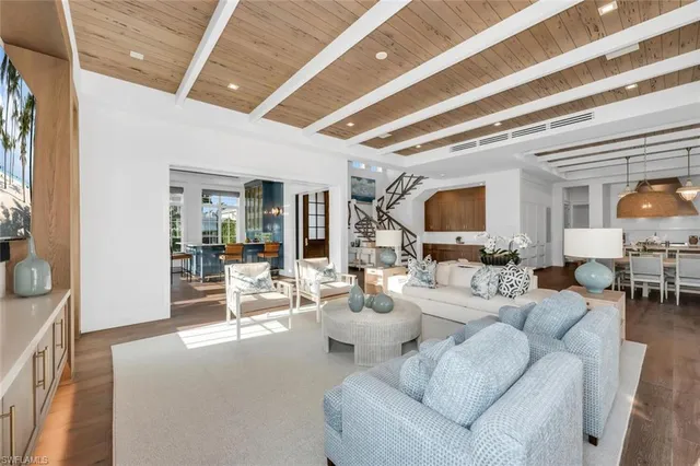 a living room filled with furniture