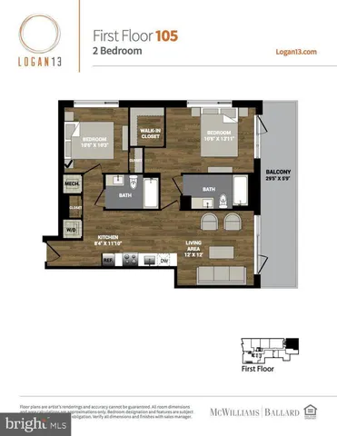 $635,000 | 1311 13th Street Northwest, Unit 105, Washington, DC 20005