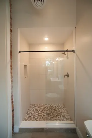 a bathroom with a shower