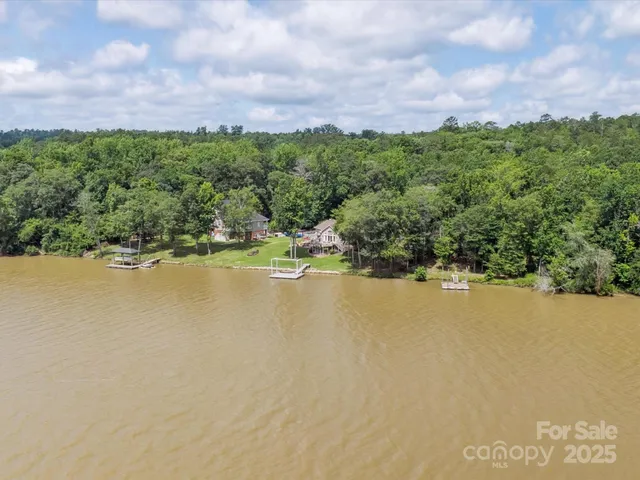 a view of a lake with a mountain in the background