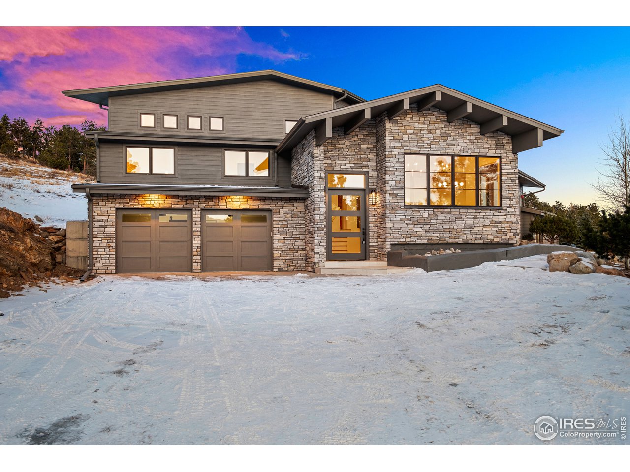 a front view of a building