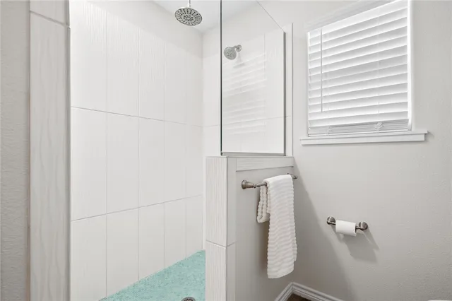 a bathroom with a shower