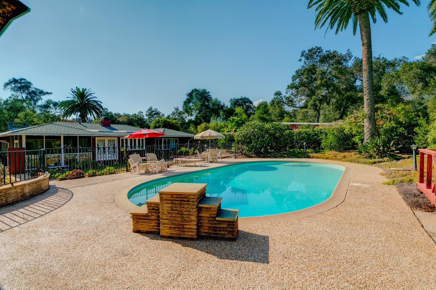 516 Palomar Road Ojai, CA 93023 - Photo 37 of 45 an outdoor space with swimming pool and furniture