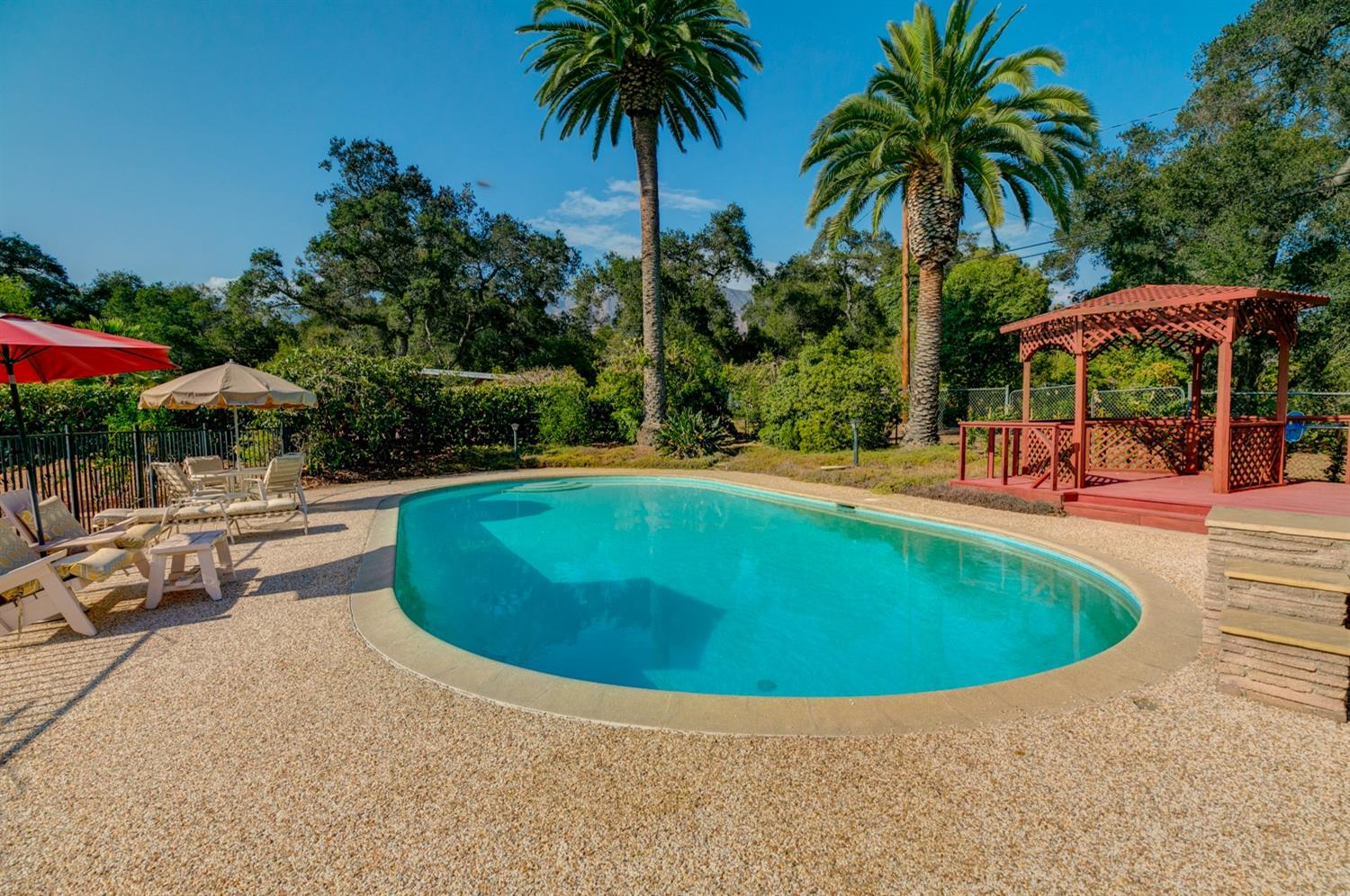 516 Palomar Road Ojai, CA 93023 - Photo 38 of 45 an outdoor space with swimming pool and furniture