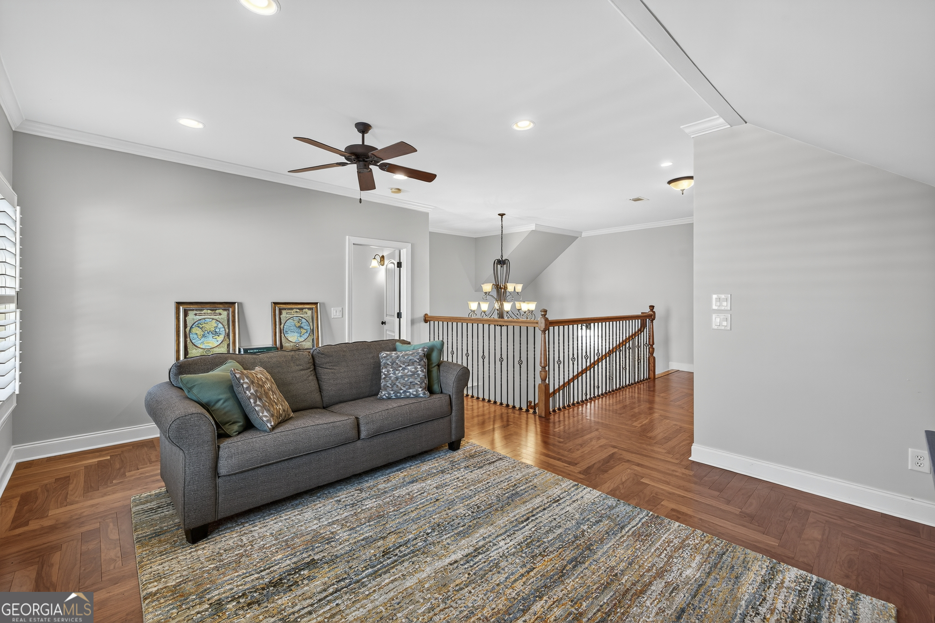 675 Garden Circle Statham, GA 30666 - Photo 47 of 98 a living room with furniture and a wooden floor