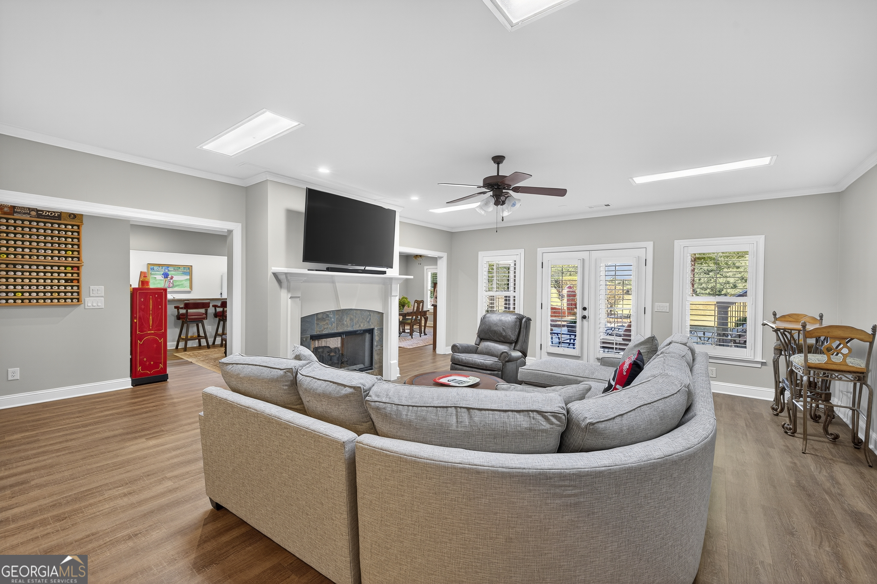 675 Garden Circle Statham, GA 30666 - Photo 76 of 98 a living room with furniture fireplace and flat screen tv