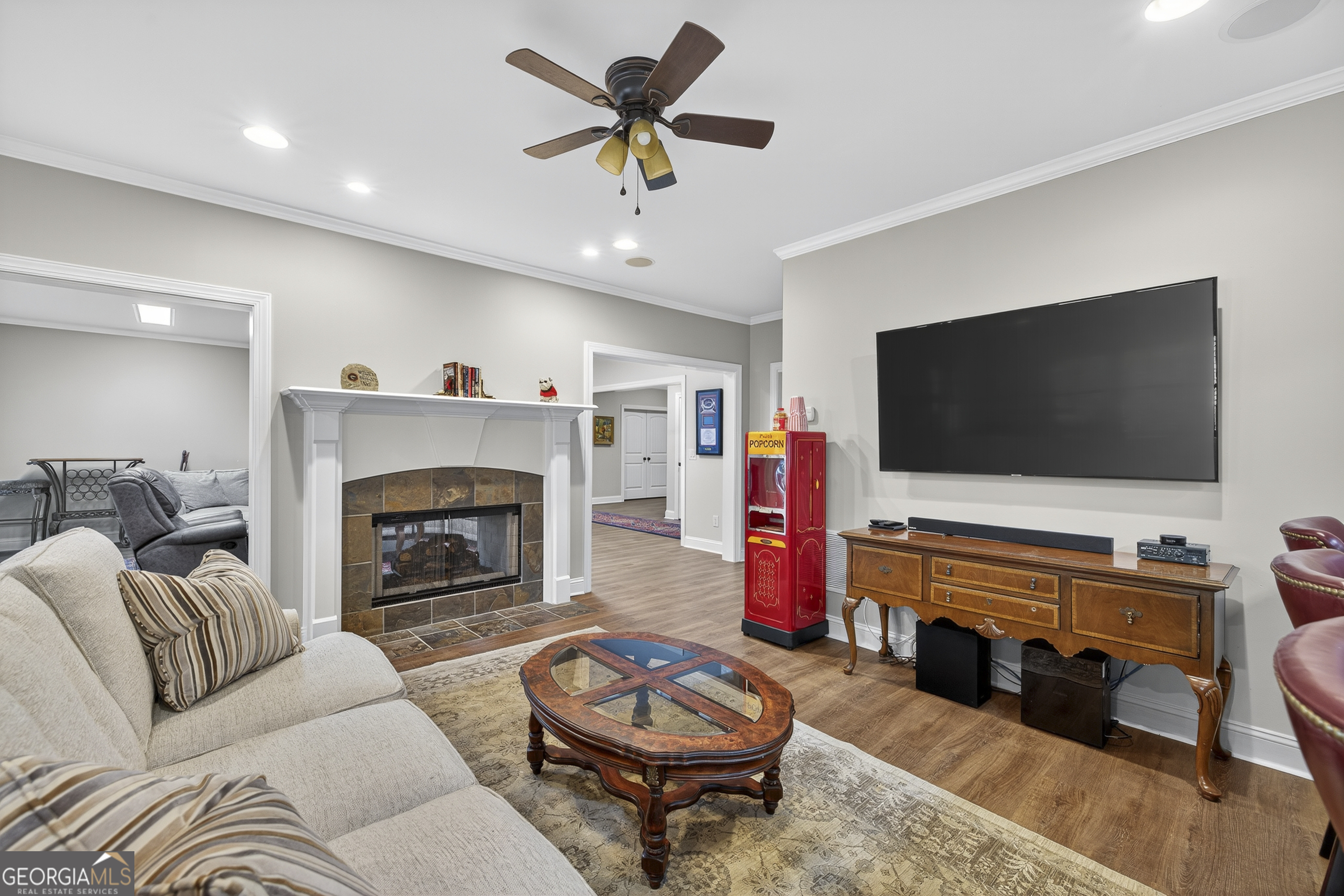 675 Garden Circle Statham, GA 30666 - Photo 87 of 98 a living room with furniture and a flat screen tv