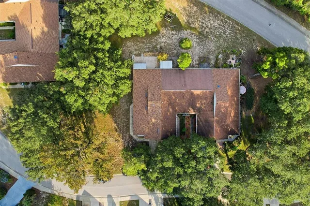 an aerial view of a house