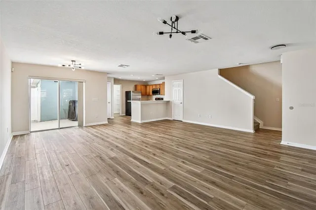 a view with a sink and a mirror