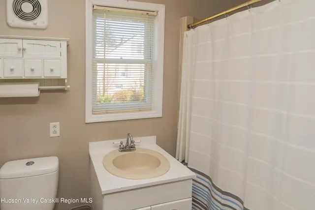 a bathroom with a sink toilet and vanity