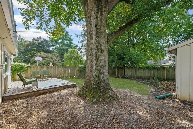 a view of a backyard