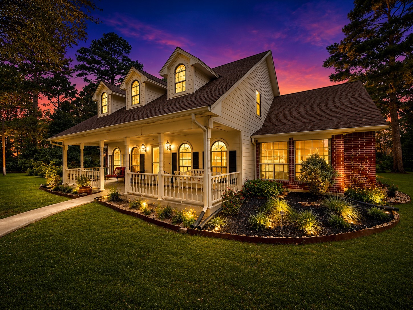 31928 Reids Prairie Road Waller, TX 77484 - Photo 1 of 35 Front View of Home at Dusk
