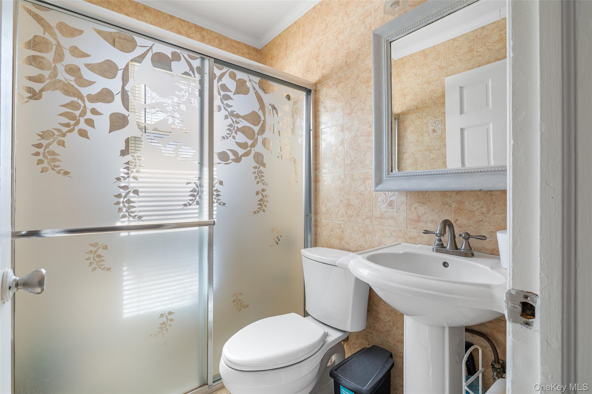 682 Rose Boulevard Baldwin, NY 11510 - Photo 8 of 22 a bathroom with a sink a mirror and a toilet
