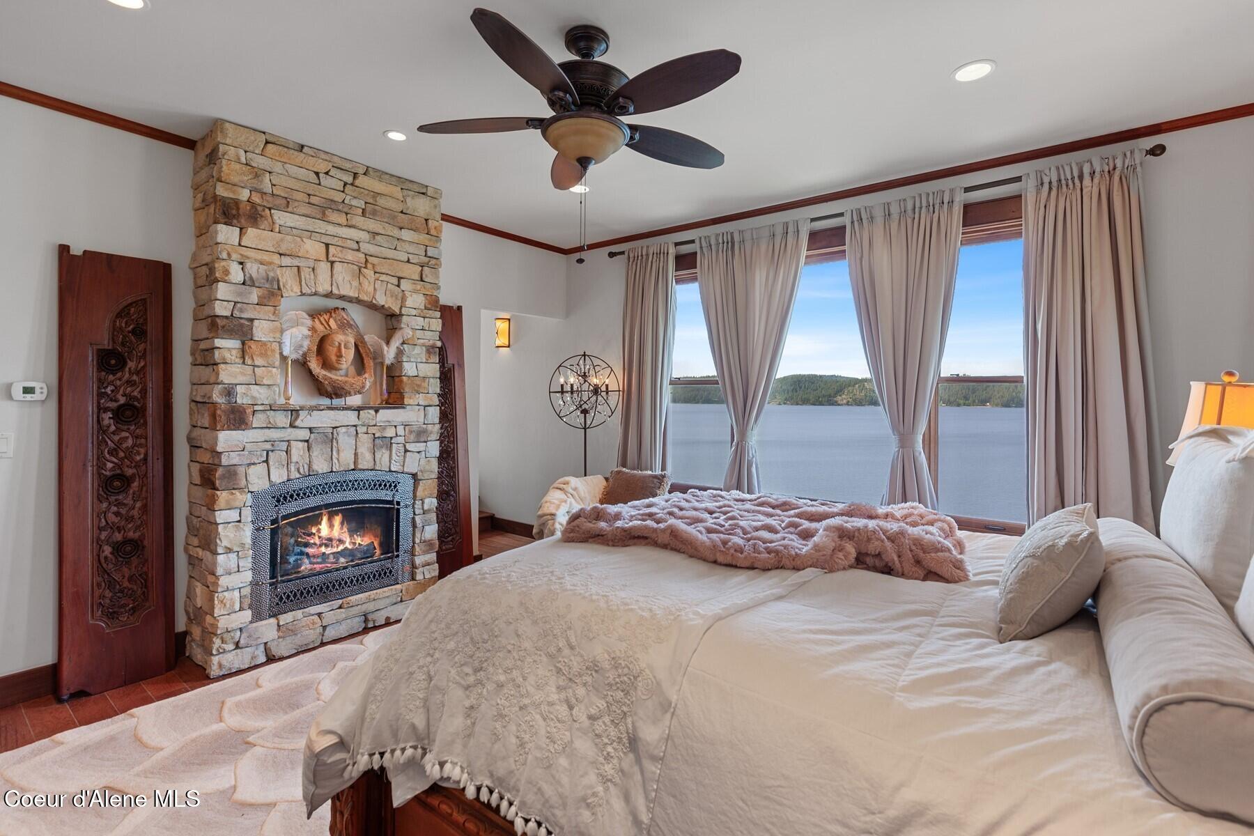865 East Pine Ridge Drive Harrison, ID 83833 - Photo 22 of 81 Gas Fireplace w Views
