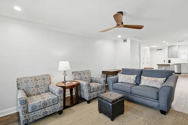 a living room with furniture