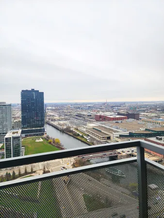 a view of a city from a terrace