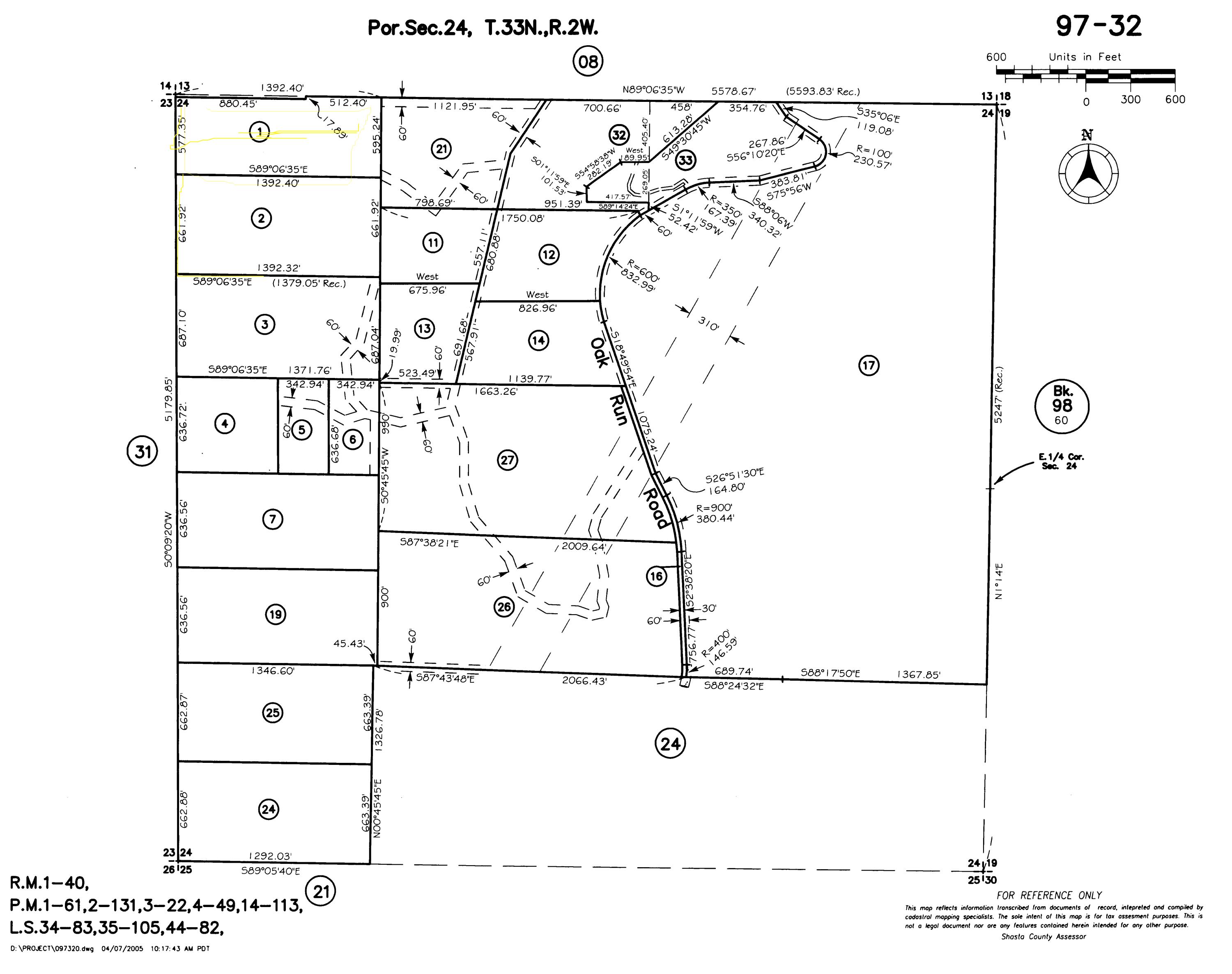 21-acres Estep Ridge Road Oak Run, CA 96069 - Photo 37 of 37 21 Acres Estep Ridge Rd. APN Map