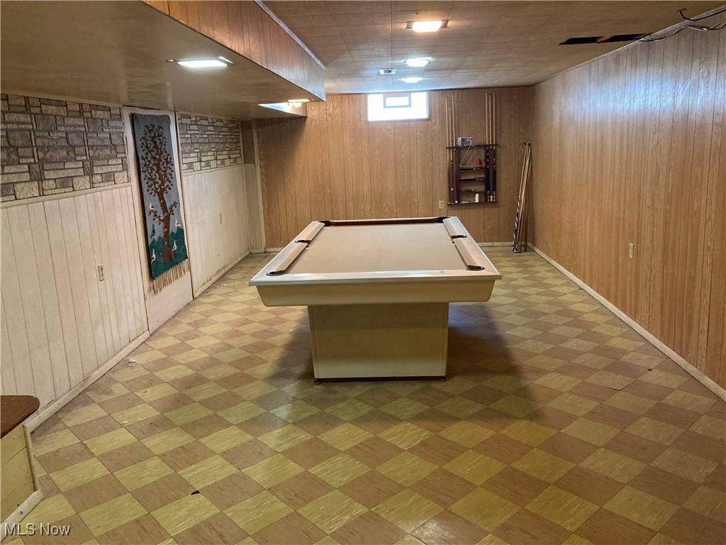 2547 Mayfair Road Akron, OH 44312 - Photo 40 of 50 Rec room featuring wood walls and pool table