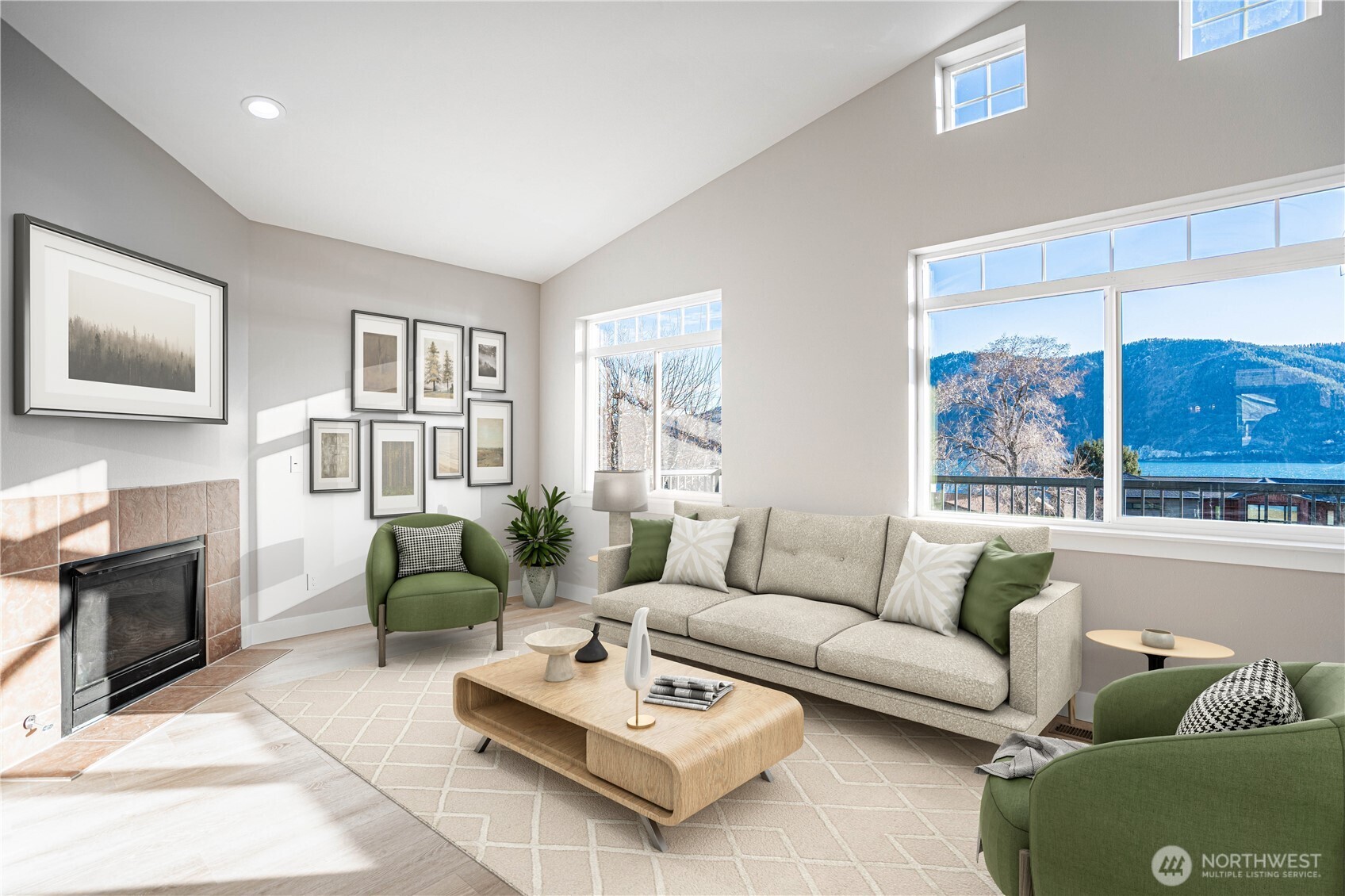 744 Wapato Way, Unit B Manson, WA 98831 - Photo 3 of 32 a living room with furniture and a fireplace