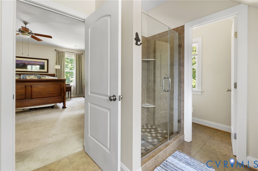 15936 Alsdell Road Midlothian, VA 23112 - Photo 38 of 45 Glass-enclosed shower featuring tile flooring and