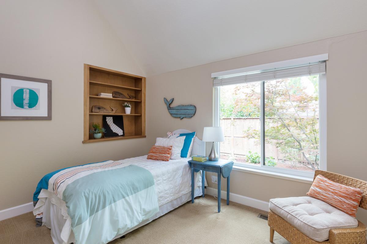 8 Farm Road Los Altos, CA 94024 - Photo 12 of 19 a bedroom with a bed and a window with chair