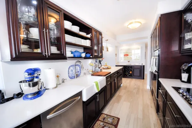 a kitchen with granite countertop lots of counter top space