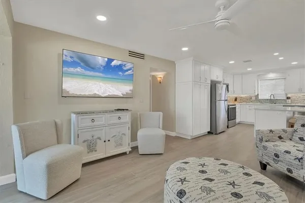 a living room with furniture and a couch