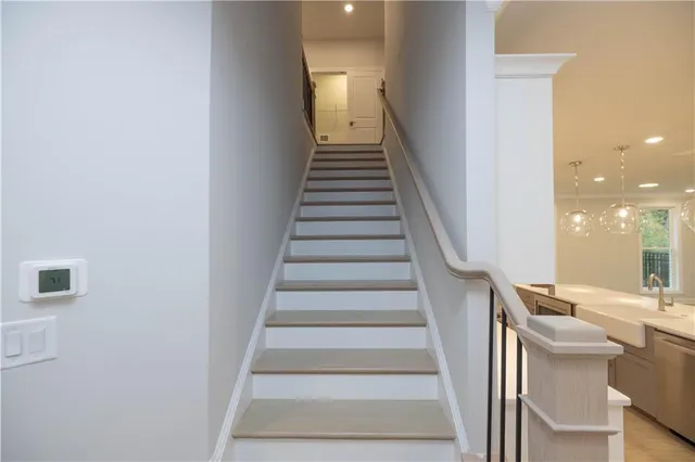 a view of hallway with stairs