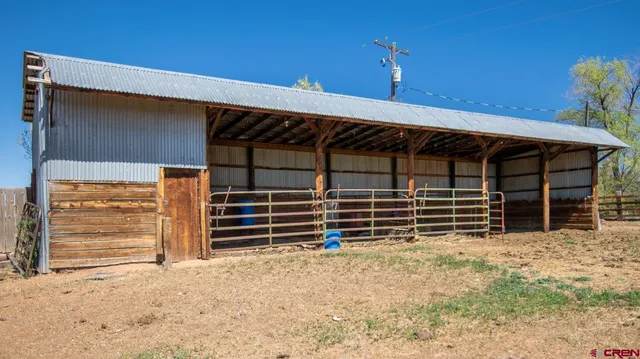 a backyard of a house with large trees and barbeque oven