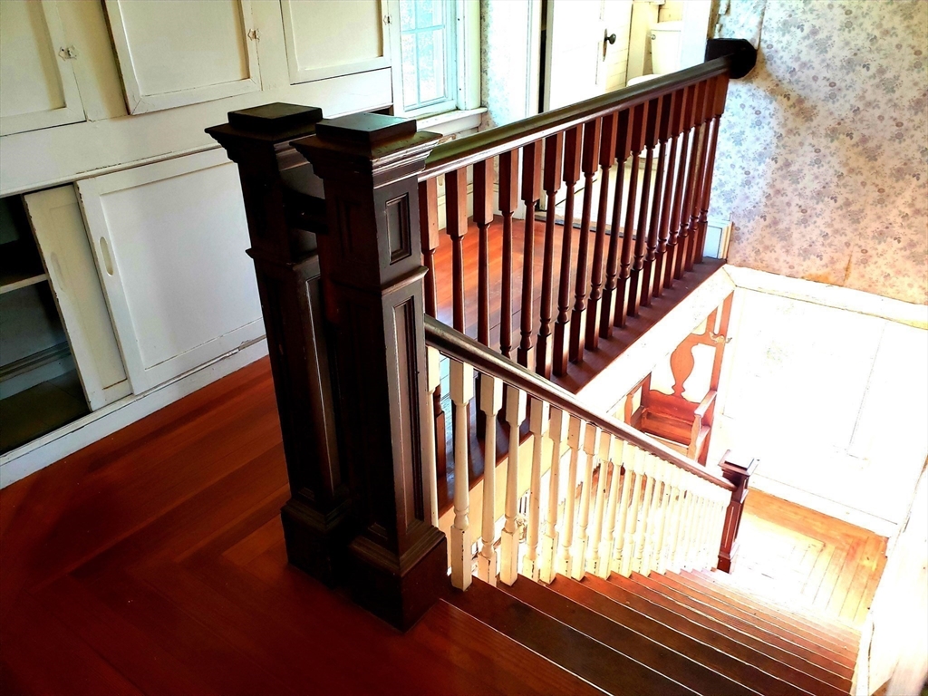 1 Searle Road Huntington, MA 01050 - Photo 29 of 42 a view of staircase with railing and a window