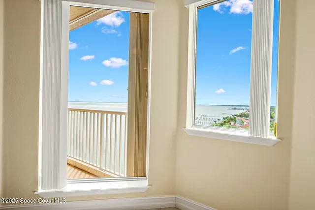 a view of a bathroom from a window