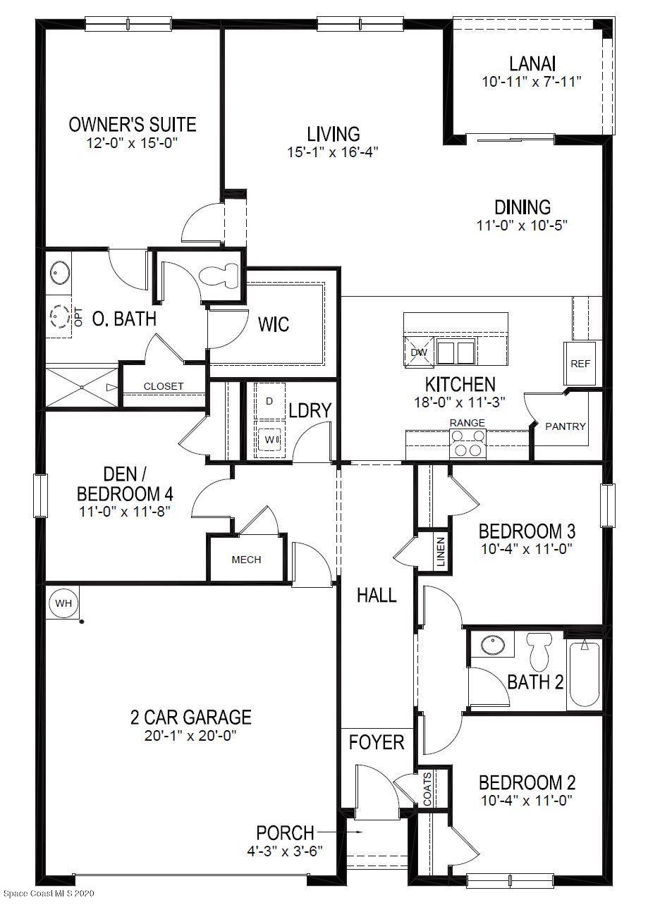 1742 Saxton Road Cocoa, FL 32926 - Photo 12 of 24 12 Cali Floorplan