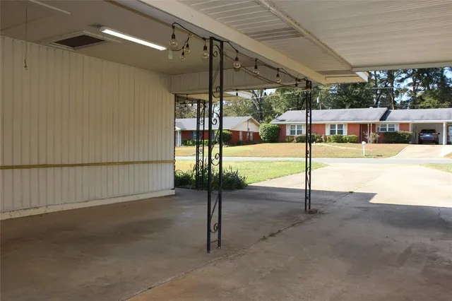a view of an outdoor space and swimming pool