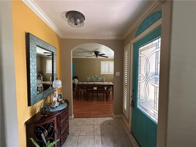 a view of a entryway door with living room