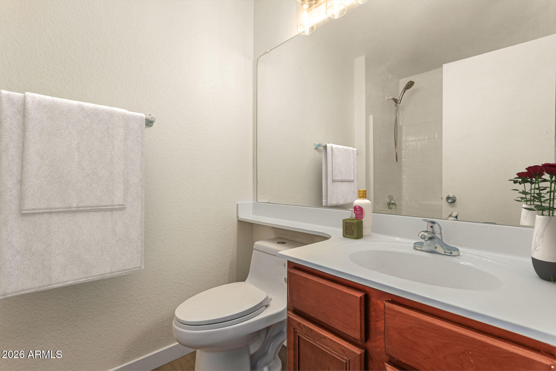 2101 South Meridian Road, Unit 428 Apache Junction, AZ 85120 - Photo 21 of 23 a bathroom with a sink toilet and mirror
