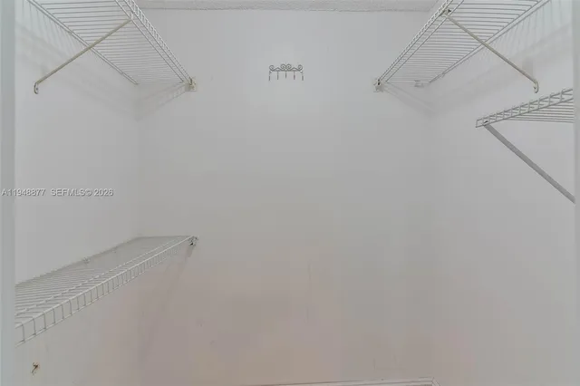 a view of small space with empty racks