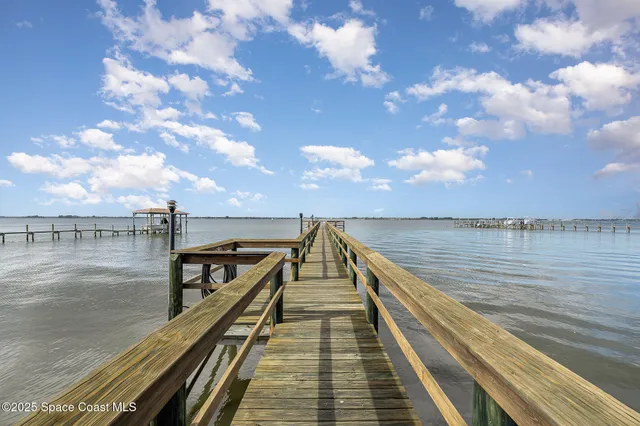 a view of river and deck