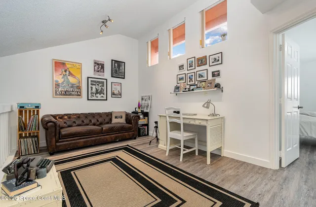 a living room with furniture