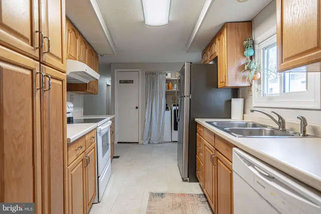 a kitchen with a refrigerator a sink and dishwasher