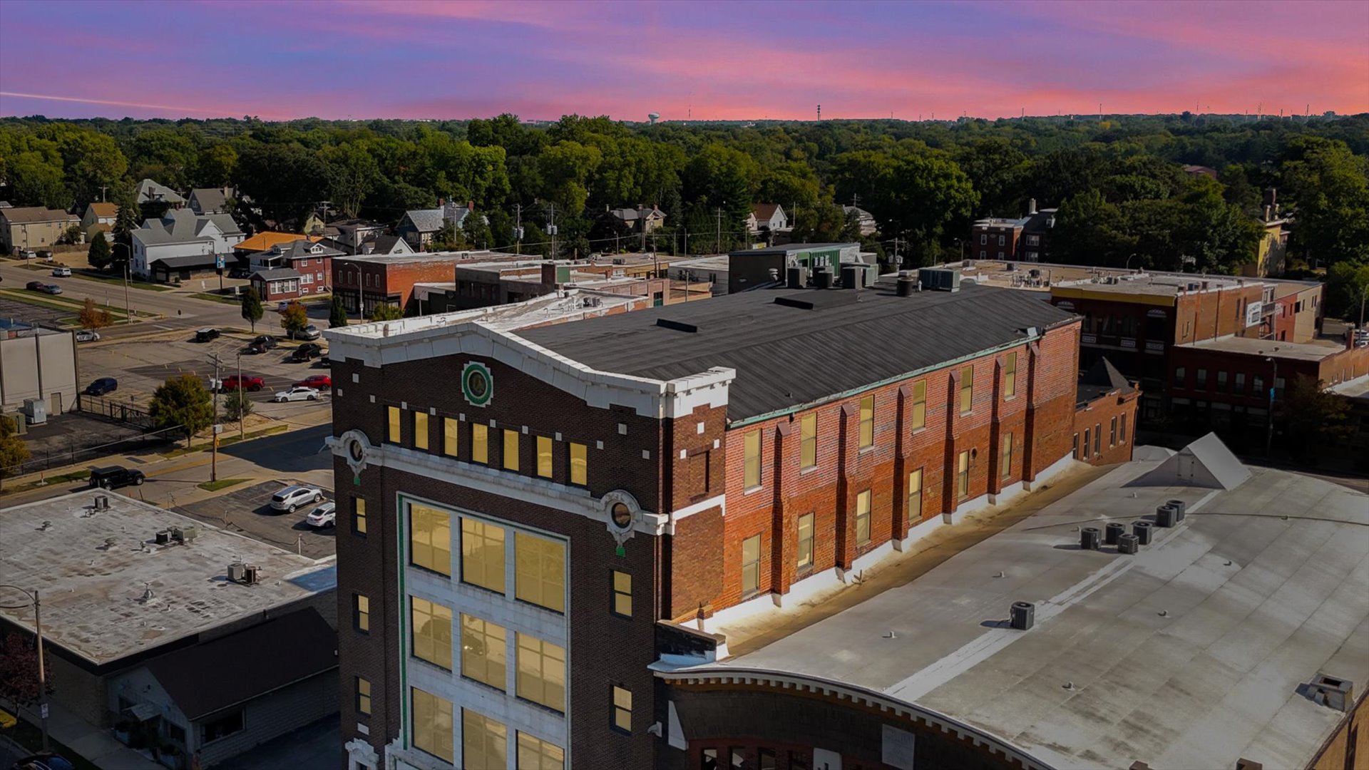 a view of a city from a balcony