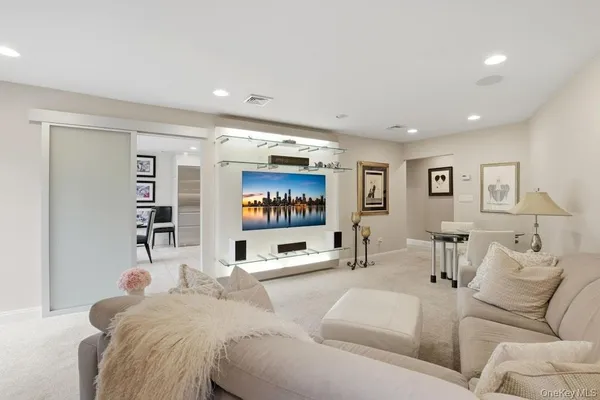 a bathroom with a shower and a toilet