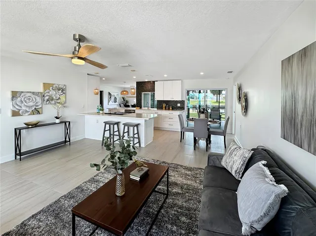 a living room with furniture