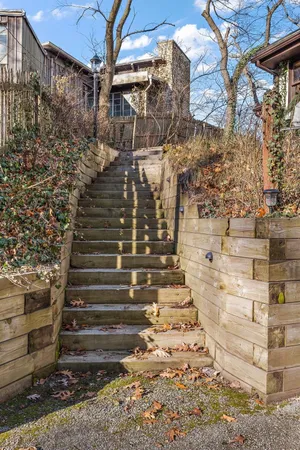 a living room with a rug