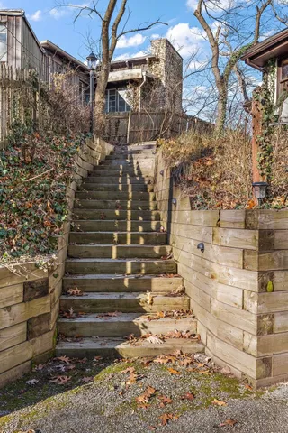 a living room with a rug