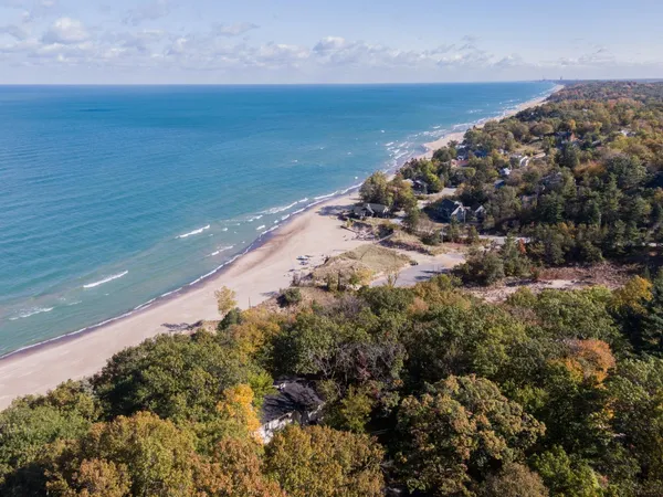 a view of an ocean beach